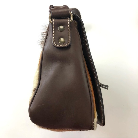 Fb cowhide brown print western bohemian handbag purse - Picture 11 of 13